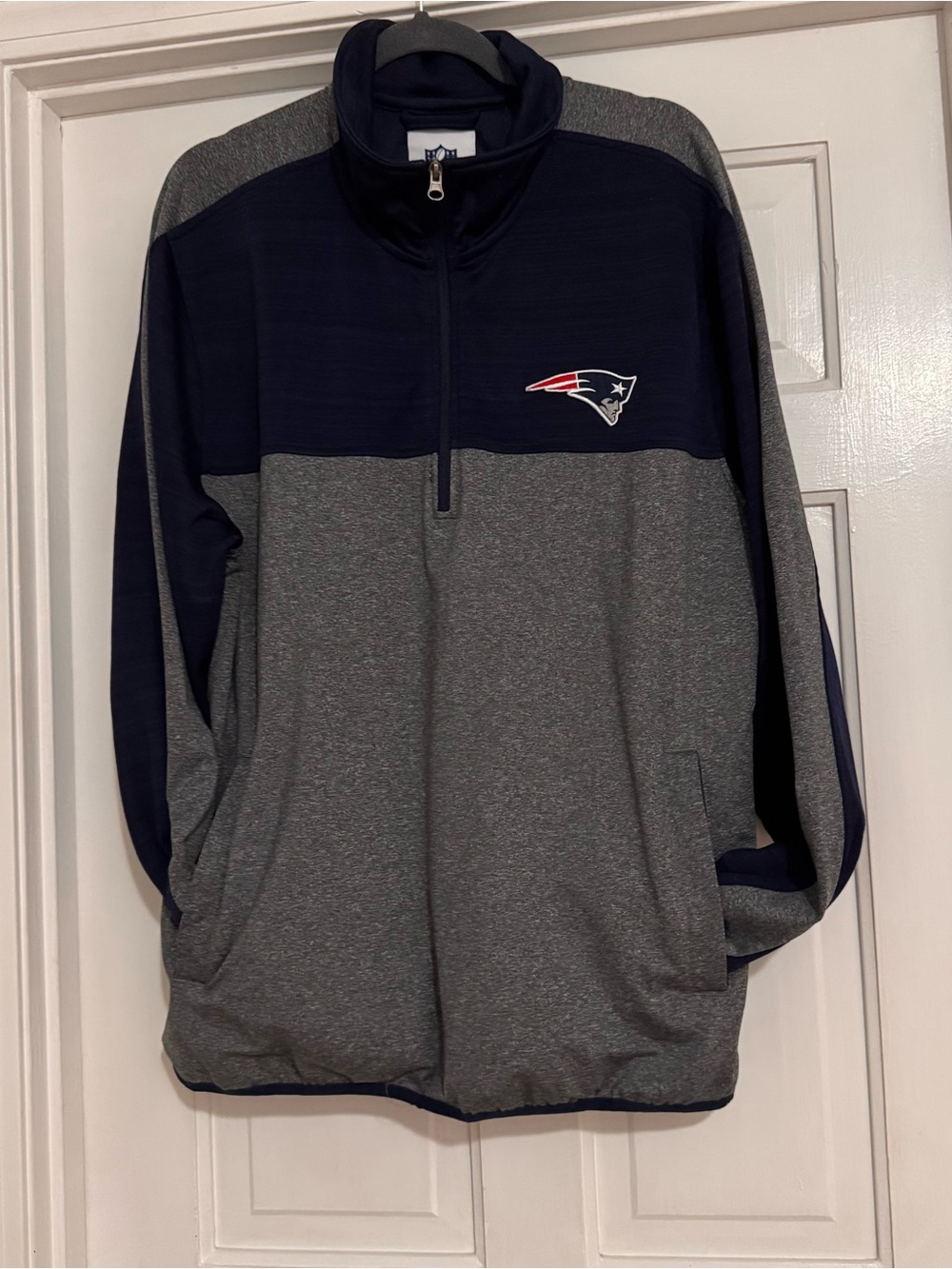 NFL Navy and Gray Half-Zip Pullover